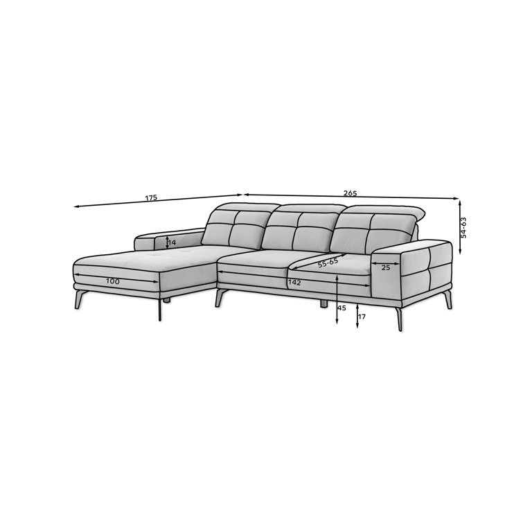 Canora Grey Abriele 2 Piece Upholstered Corner Sofa Wayfair.co.uk